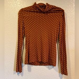 H&M Orange Polka Dot Long Sleeve Top